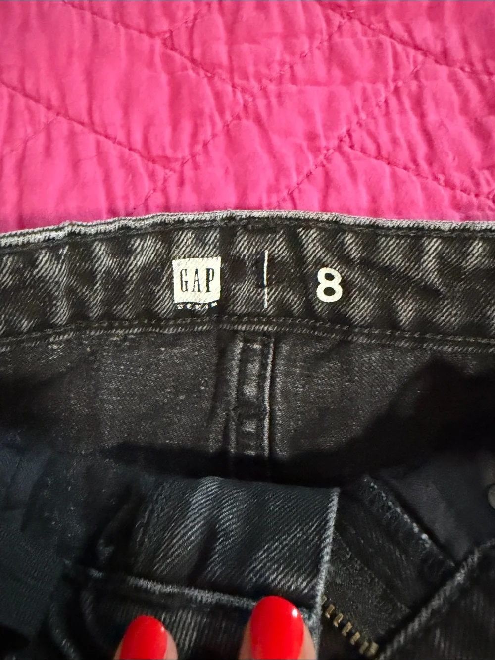Girls High-Waist Washed Black Denim Mini Skirt
